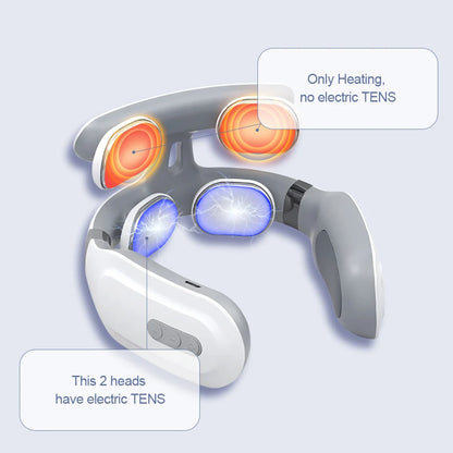 TENS Pulse Back Neck Massage 4 Modes EMS Electric Smart Shoulder Cervical Massager Relaxation Muscle Beating Health Care Tool