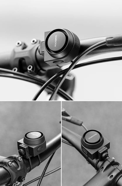 ROCKBROS Bicycle Bell Type-C Vibration Anti-Theft Electric Bike Alarm Horn with Wireless Remote Control Security Alarm System