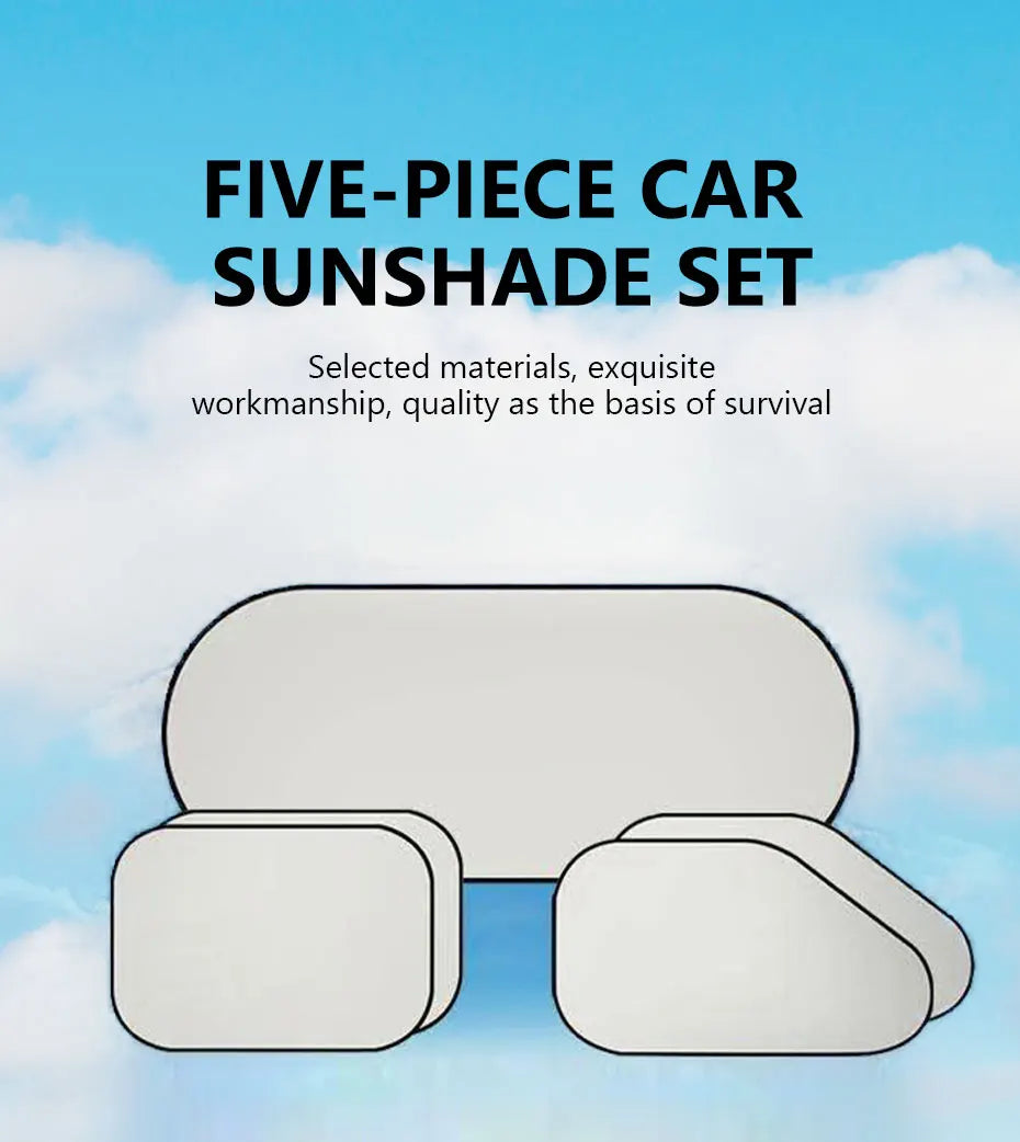 Car Sun Shade UV Protector, Reflective Fabric Car Window Sunshade, Front Rear Back Window Sun Visor, Summer UV Protection, SEAMETAL