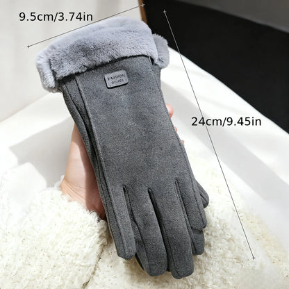 Women's Winter Warm Touchscreen Gloves, Plush Lined Thick Outdoor Leisure Protection
