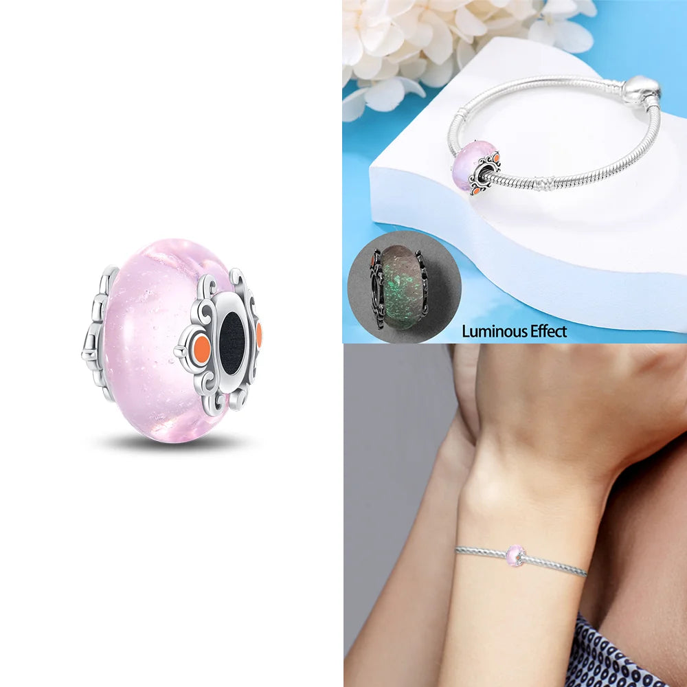 Original 925 Silver Charms Flower Blue Star Green Turtle Glass Beads Fit Bracelet Women DIY Gift Murano Jewelry Accessories
