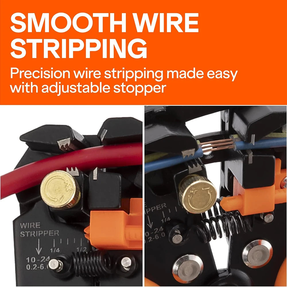 Crimper Cable Cutter Adjustable Automatic Wire Stripper Multifunctional Stripping Crimping Pliers Terminal Hand Tool