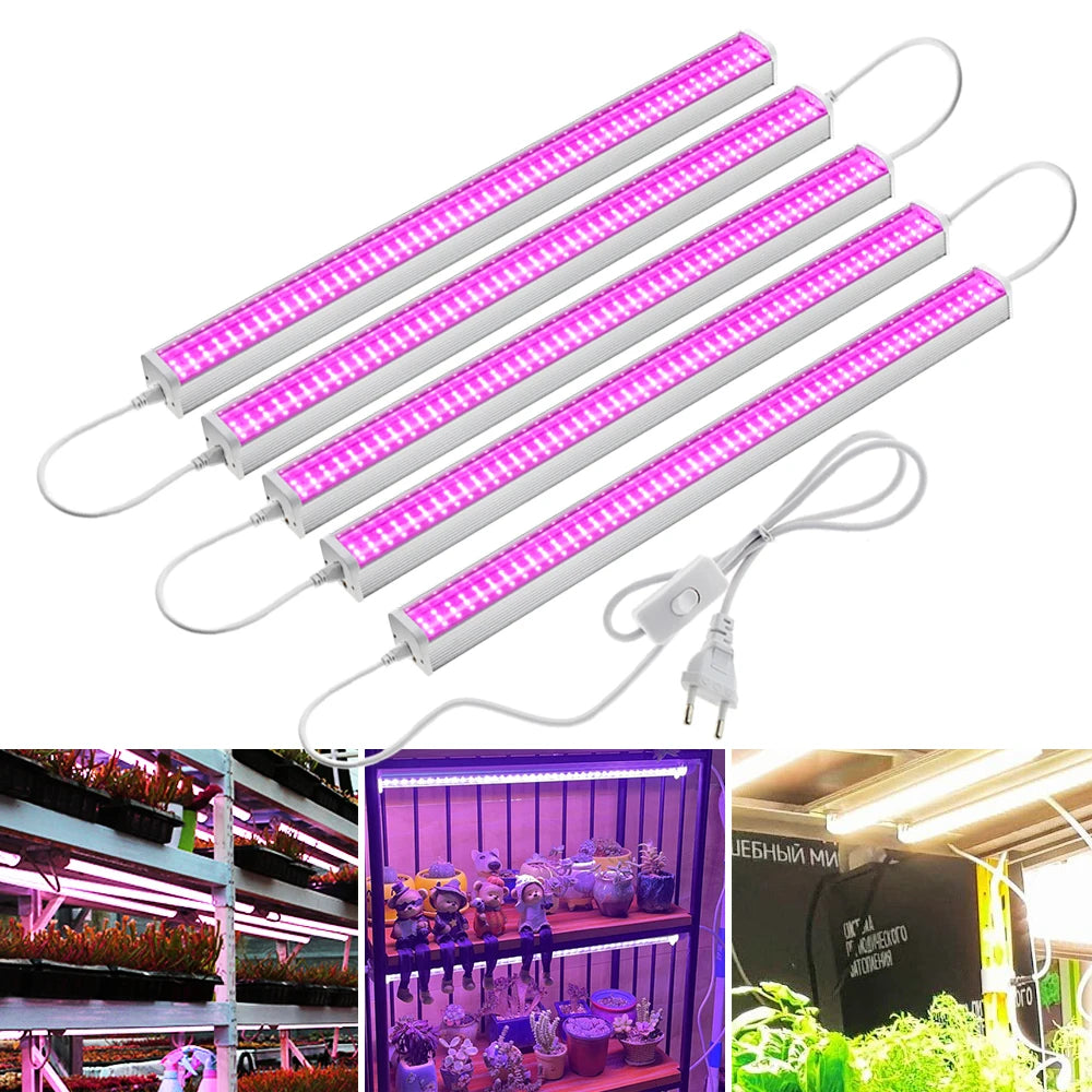 Full Spectrum LED Growth Tube 4000K/Purple/Sunlight Plant Lamp Greenhouse Hydroponic Flower Growth Lamp