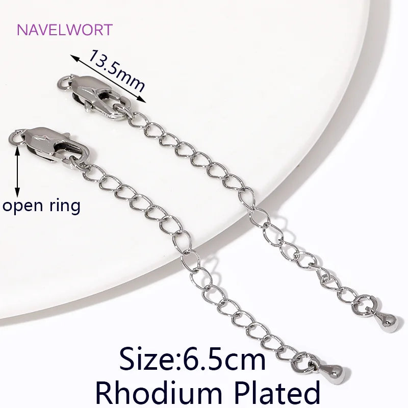 1/3/5Pcs/lot, 18K Gold Plated Round Extension Chain For Jewelry Making, Brass Extended Tail Chain, DIY Necklace Accessories