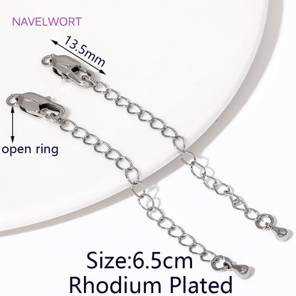 1/3/5Pcs/lot, 18K Gold Plated Round Extension Chain For Jewelry Making, Brass Extended Tail Chain, DIY Necklace Accessories