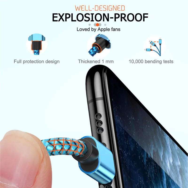 20cm 1m 2m 3m USB Cable Charger For iPhone 13 12 11 Pro XS MAX X 8 7 6S 6 Plus 5 iPad Fast Charging Original Long Wire Data Cord