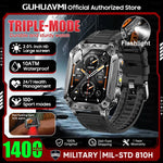 2026 Military outdoor SmartWatch Fitness Clock Men 2.01 inch AMOLED Screen 1400mAh Battery Flashlight Call Waterproof Smart Band