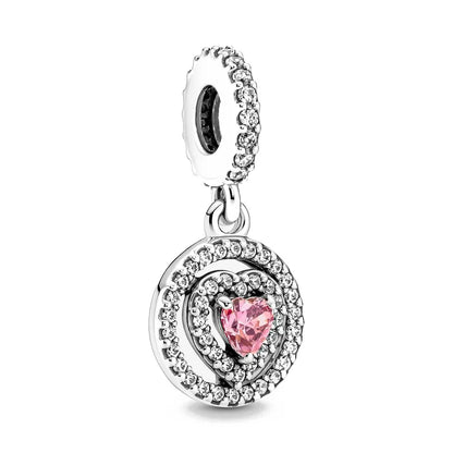 Hot Selling 925 Silver Pink Cake, Dog Paw, Luggage, Cup Bead Pendant Suitable for European Original Bracelet DIY Exquisite Jewelry