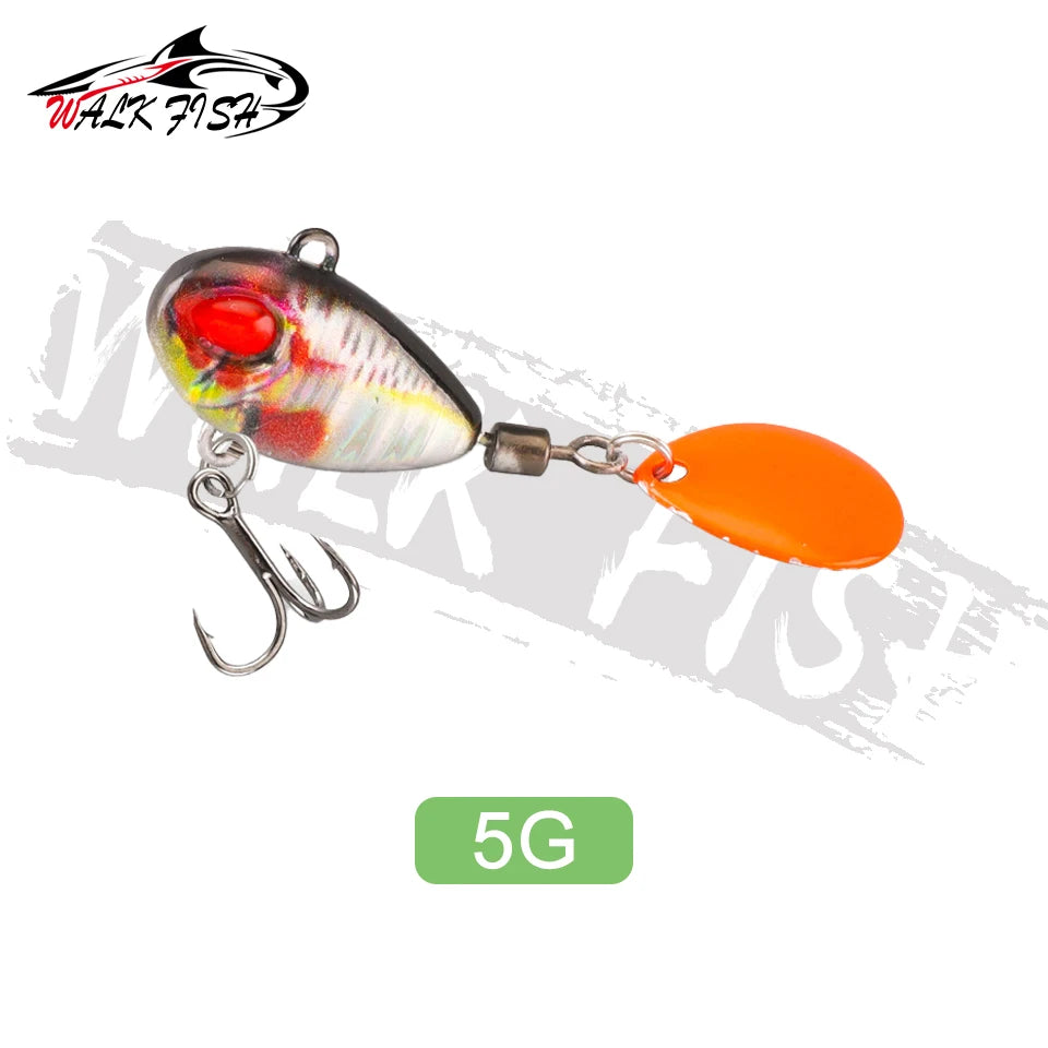 WALK FISH Sinking 3g-21g VIB Lure Spoon Spinner Fishing Bait Wobblers Metal Jig Rotating Sequin Tail Far Casting For Sea Bass