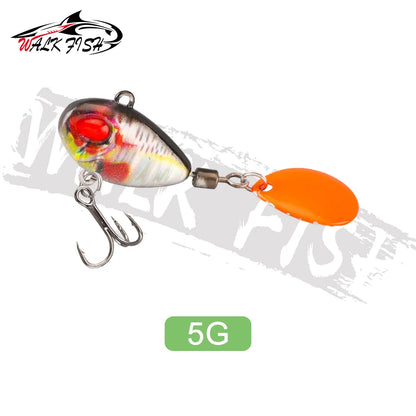 WALK FISH Sinking 3g-21g VIB Lure Spoon Spinner Fishing Bait Wobblers Metal Jig Rotating Sequin Tail Far Casting For Sea Bass