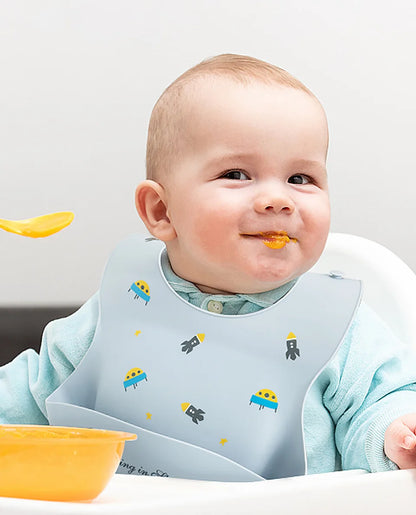 Baberos impermeables para niños, alimentación de bebés, cosas para comer, silicona suave, estampado de dibujos animados de animales, baberos ajustables para probar y alimentar al bebé