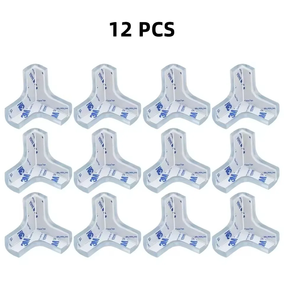 4/8/10/12Pcs Baby Safety Silicone Protector Table Corner Edge Protection Cover Transparent Anti Collision Soft Guard Home Tool
