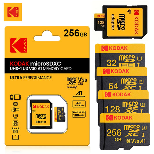 KODAK 100% Original Micro sd Card 32GB 64GB 128GB 256GB Microsd Memory Card Class10 SDXC U3 4K TF Card for Drone Phone