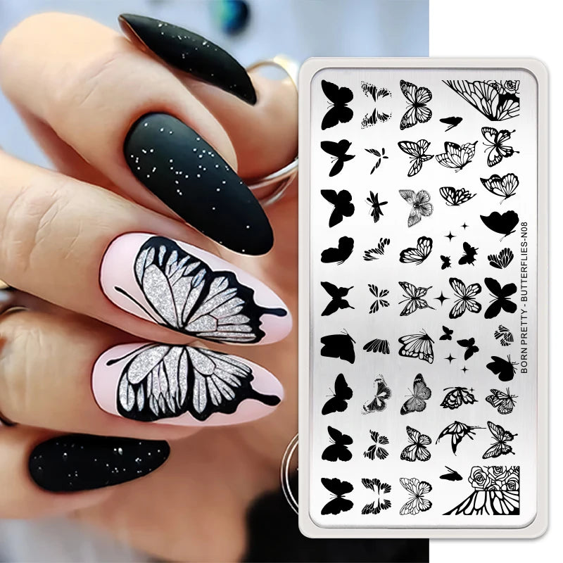 BORN PRETTY Stamping Plate Snowflake Winter Christmas Flower Snakes Design For Nail Polish Printing Template Tools Supplies