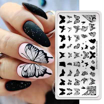 BORN PRETTY Stamping Plate Snowflake Winter Christmas Flower Snakes Design For Nail Polish Printing Template Tools Supplies