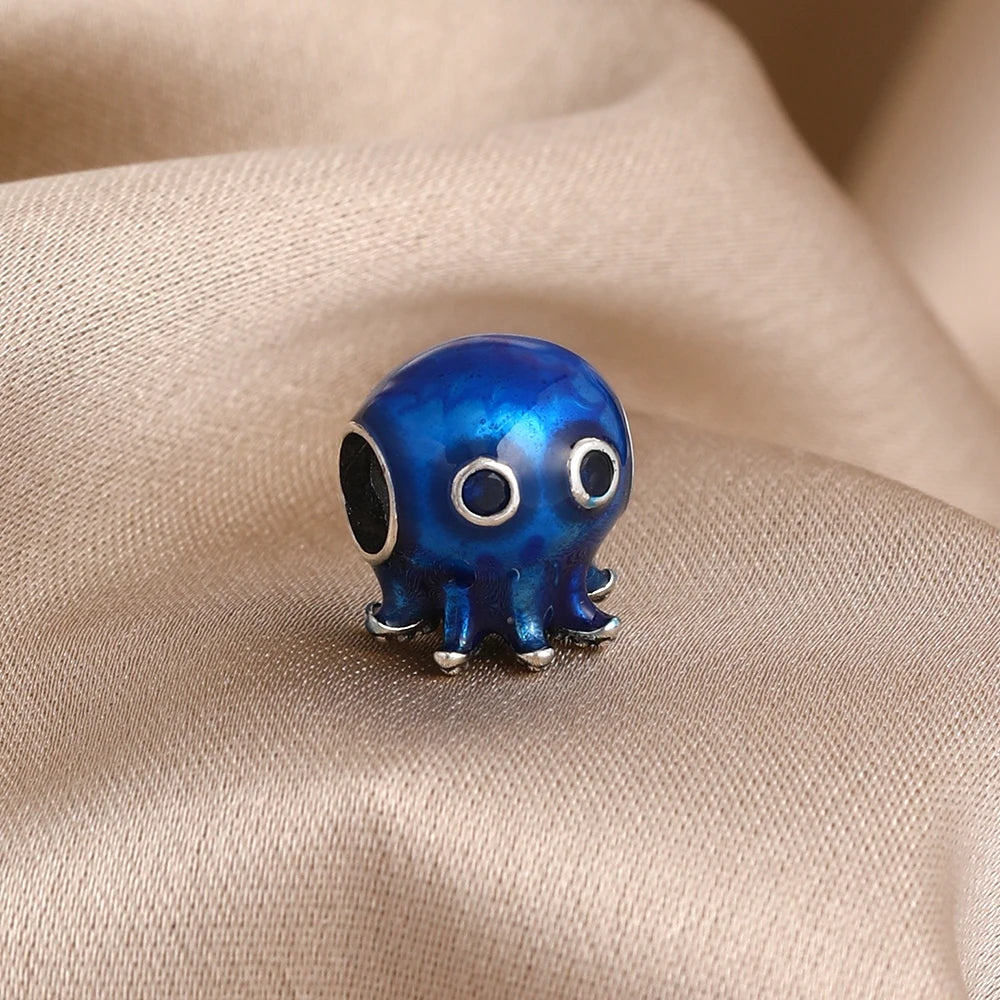 New 925 Silver Octopus crab Charm Bead Sea turtle starfish Seahorse dolphin Pendant Fit Original Bracelet Women DIY Jewelry Gift