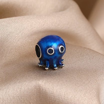 New 925 Silver Octopus crab Charm Bead Sea turtle starfish Seahorse dolphin Pendant Fit Original Bracelet Women DIY Jewelry Gift