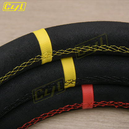12.5-inch 320mm Universal D-Shaped Suede Leather Steering Wheel Sim Racing Sports Game Steering Wheel