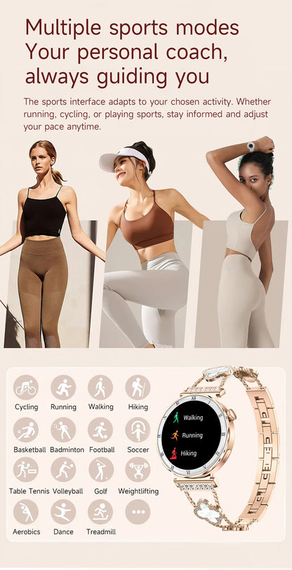 LIGE 1.19"Ultra-Slim AMOLED HD Display Fitness Tracker Smartwatch Bluetooth Call Heart Rate Monitor Waterproof Smart Watch Women