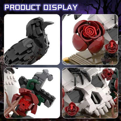 MOC Raven Model Building Blocks Sets Clever Raven Black Bird 3D Home Ornament Brick STEM Toy Adult Valentine's Day Gift