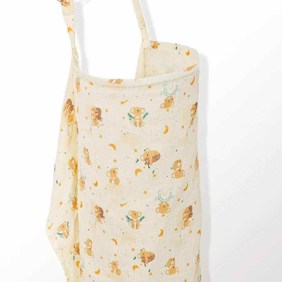 Muslin Nursing Cover for Baby Breastfeeding Breastfeeding Cover up with Arch Neckline for Women Nursing Apron Stroller Cover