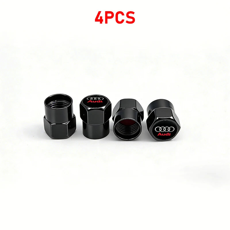Anti-Rust Car Tire Valve Stem Caps Suede Keychain For Audi Sline A3 A1 A4 A6 B8 A5 B7 C7 A7 A8 B9 B6 C6 R Auto Wheel Accessories