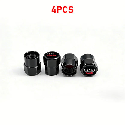Anti-Rust Car Tire Valve Stem Caps Suede Keychain For Audi Sline A3 A1 A4 A6 B8 A5 B7 C7 A7 A8 B9 B6 C6 R Auto Wheel Accessories