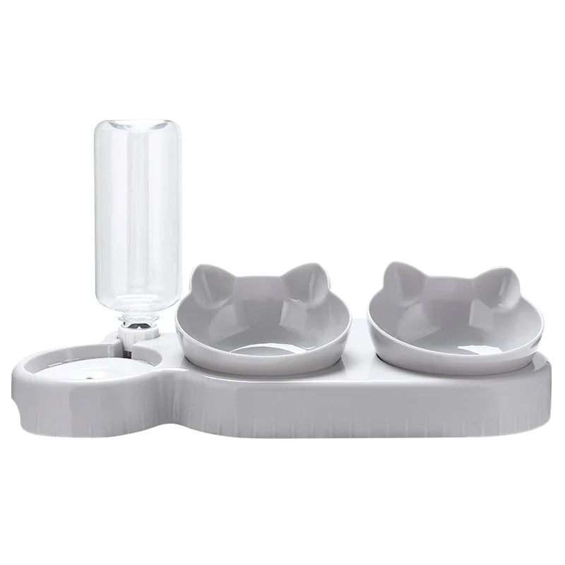 3 in 1 Cat Feeder, Automatic Water Dispenser, Double Bowl, Pet Bowl for Small Dogs Cats, Pet Food Container, Cat Accessories