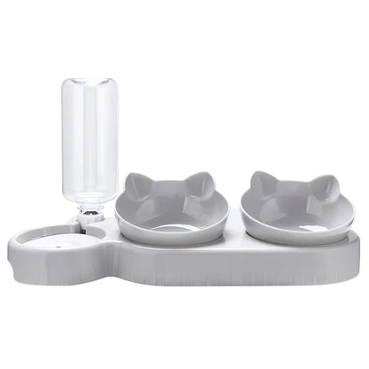 3 in 1 Cat Feeder, Automatic Water Dispenser, Double Bowl, Pet Bowl for Small Dogs Cats, Pet Food Container, Cat Accessories