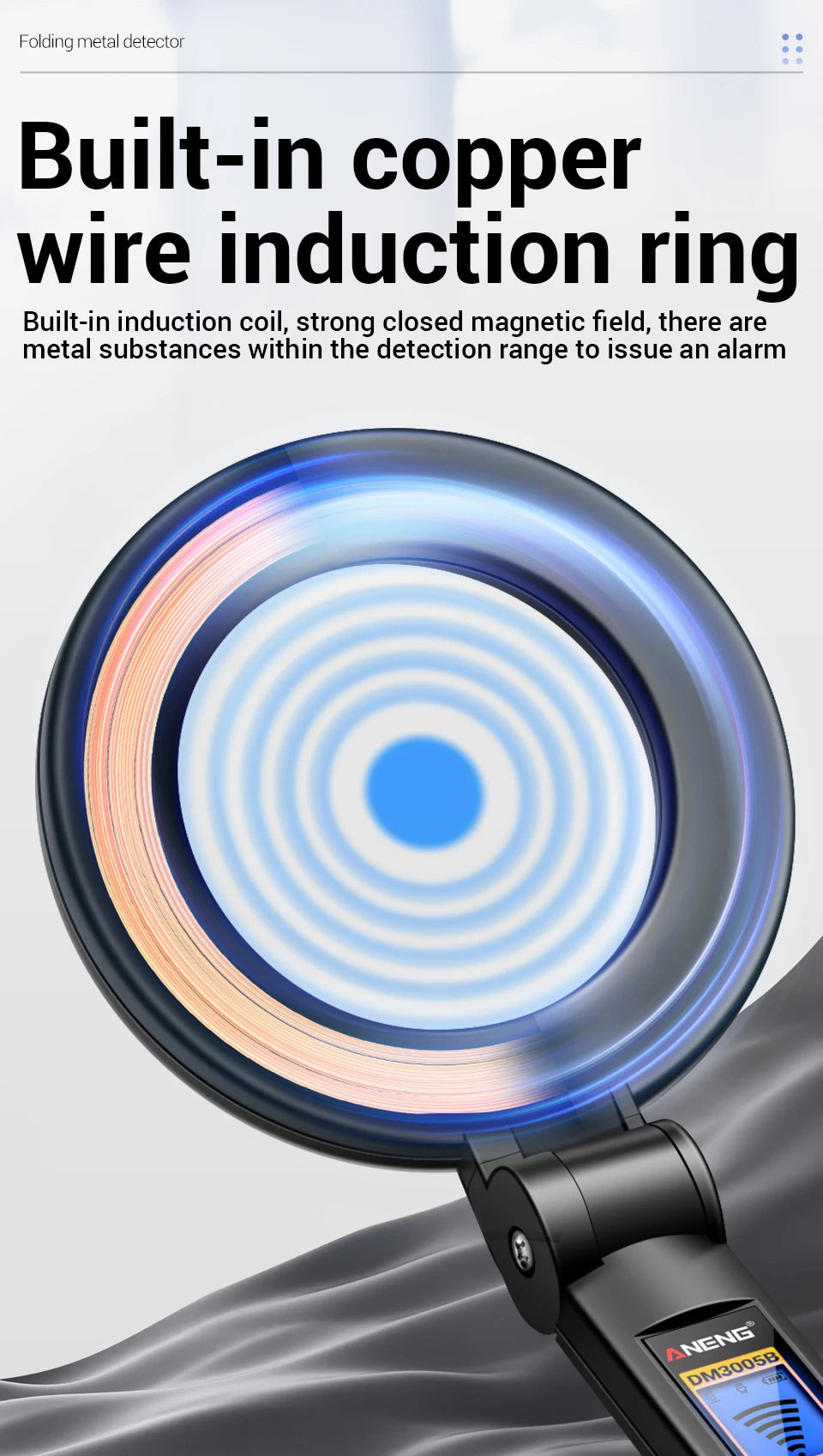 Metal Detector Handheld Beep Vibration Alarm ANENG DM3005B Airport Security Wall Circuit Check Gold Treasure Hunting Tool