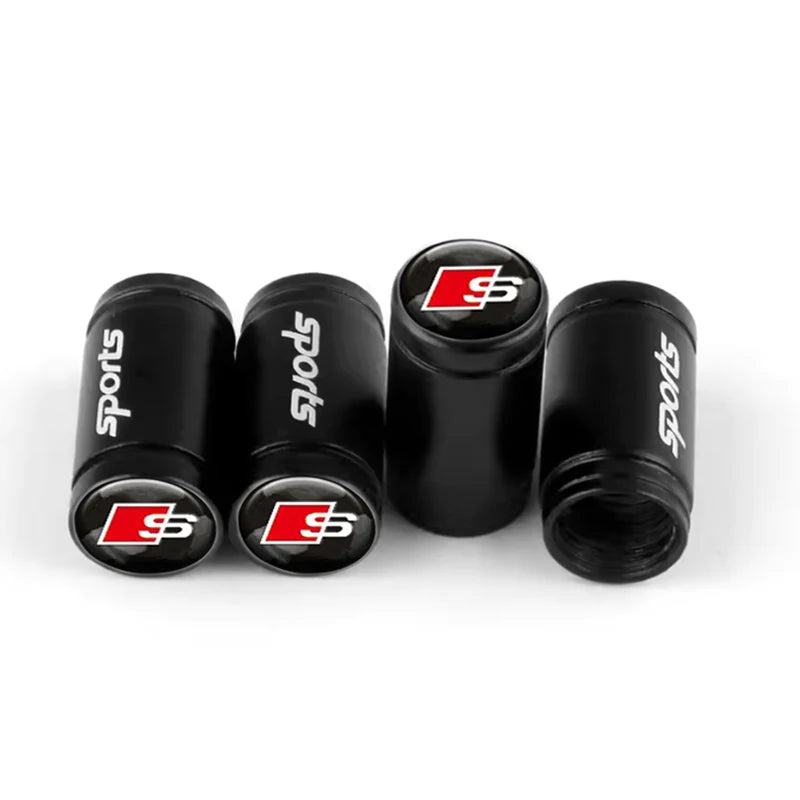 4 unids tapa de válvula de coche, tapas de válvula de rueda, cubierta antipolvo, accesorios de neumático para Audi S line Sports A1 A3 A4 A5 A6 A7 A8 Q2 Q3 Q5 Q7 TT S5 S3 S4