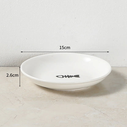 Pet Ceramic Bowl Nordic High Footed Ceramic Cat Food Bowl Snack Can Plate Anti Overturning Kitten Puppy Food Water Feeding Bowl