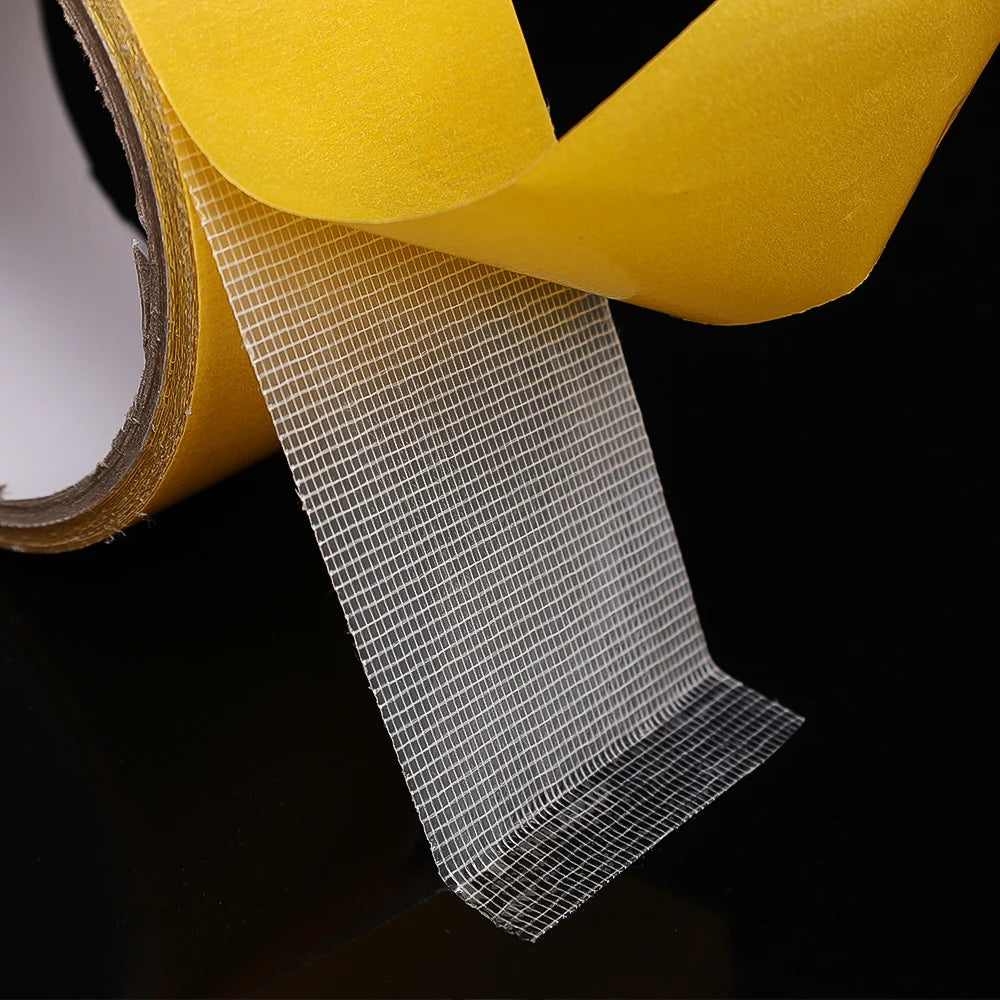 Cinta de doble cara con base de tela, transparente, de alta resistencia, autoadhesiva, con malla de fijación, impermeable, alta viscosidad, pegatinas para alfombras