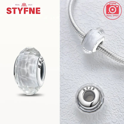 925 Sterling Silver Pink Color Series Beads Heart Flower Murano Glass DIY Jewelry Charms Fit Original Bracelet for Women Fine Gifts