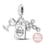 Dijes de plata de ley 925 originales, abalorios de cristal de vino, taza de café, dije colgante para pulseras de mujer, joyería DIY, regalo