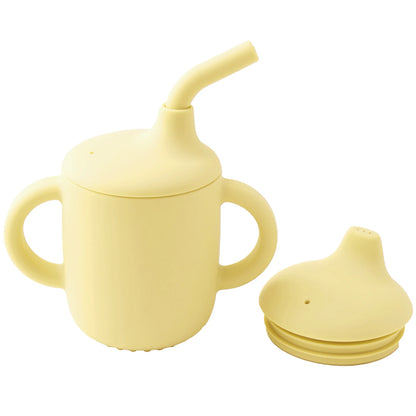 Color Kids 1PCS Silicone Straw Cup With Two Lids BPA Free Leakproof Portable Snack Container Drinking Cup Feeding Essentials