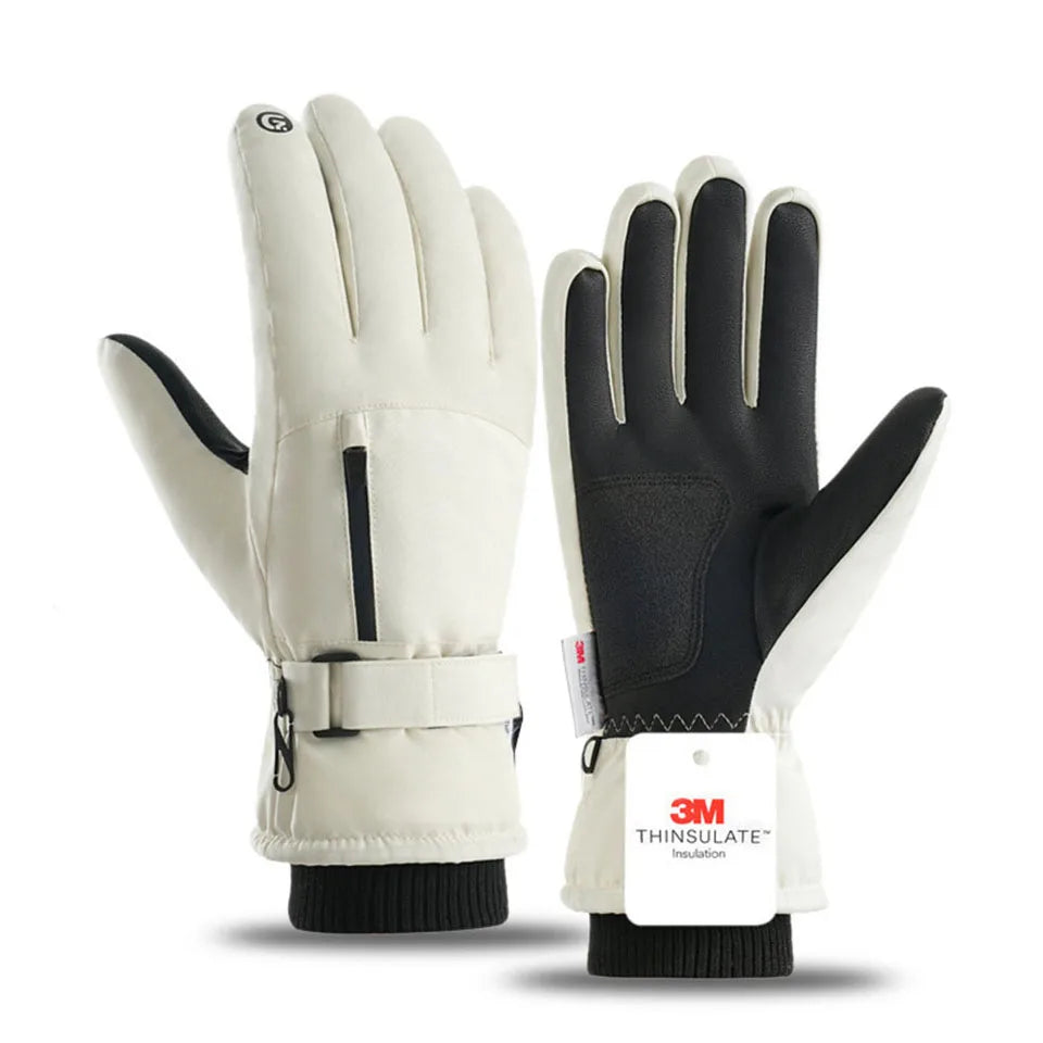 GTUBIKE Winter Warm Gloves for Outdoor Cycling Skiing Thickened Cold-Resistant Gloves Waterproof Touch Screen Camping Equipment