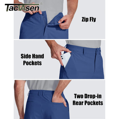 Golf Quick Dry Shorts, Men Stretch Lightweight Dress, Work Casual Shorts with 4 Pockets, Flat Front Hiking Shorts, TACVASEN