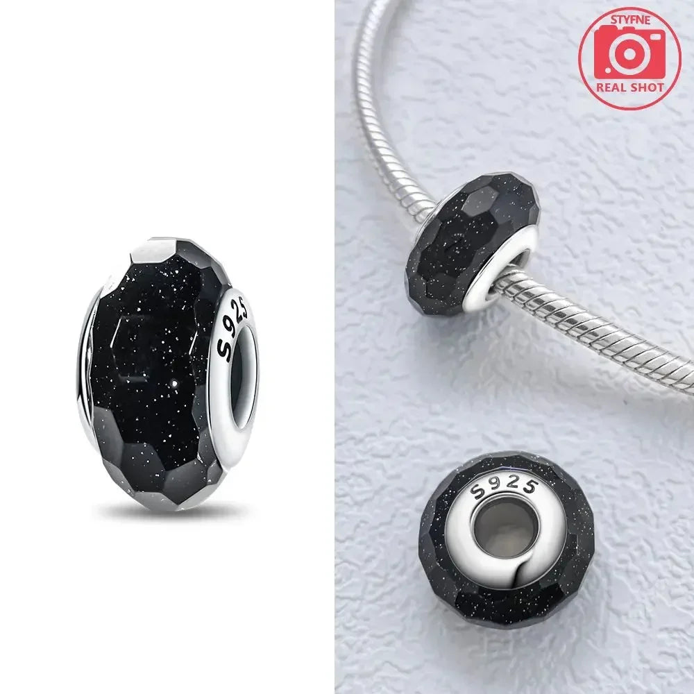Silver 925 Colorful Flower Series Murano Glass Beads Charm Fit Original Bracelet Murano Glass DIY for Women Jewelry Gift