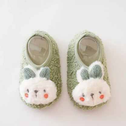 Autumn Winter Warm Baby Slippers, Toddler Plush Floor Sock Shoes, Boys Girls Soft Anti-slip Walking Shoes, Indoor Home Kids Socks