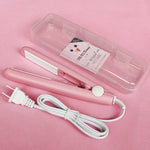 Electric Ceramic Mini Hair Straightener Unisex Portable Flat Iron Wet/Dry Straightening Curling Irons Black FastHeat Hair Curler