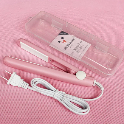 Electric Ceramic Mini Hair Straightener Unisex Portable Flat Iron Wet/Dry Straightening Curling Irons Black FastHeat Hair Curler