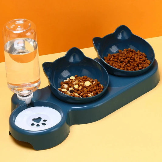 3 in 1 Cat Feeder, Automatic Water Dispenser, Double Bowl, Pet Bowl for Small Dogs Cats, Pet Food Container, Cat Accessories