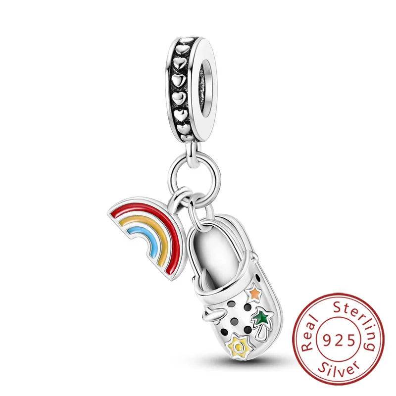 Dijes de plata de ley 925 originales, abalorios de cristal de vino, taza de café, dije colgante para pulseras de mujer, joyería DIY, regalo