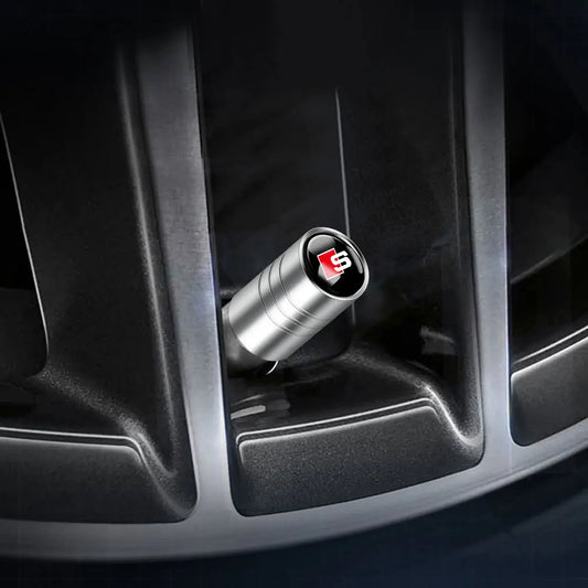 Car Wheel Tire Valve Caps Stem Case with Logo Auto Accessories For Audi Sline RS S TT A1 A2 A3 A4 A5 A6 A7 A8 8P B6 B7 B8 C5 C6