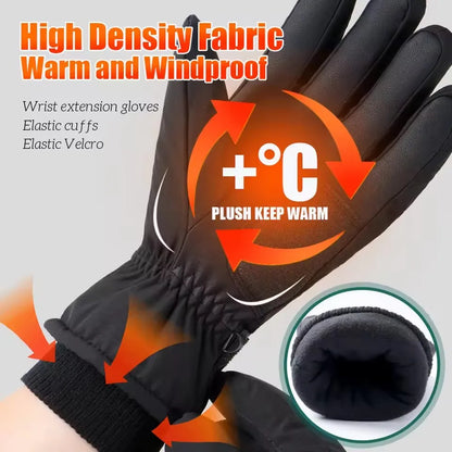 GTUBIKE Winter Warm Gloves for Outdoor Cycling Skiing Thickened Cold-Resistant Gloves Waterproof Touch Screen Camping Equipment