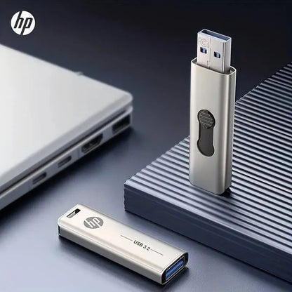 HP USB Flash Drive, 3.2 32GB 64GB, High Speed Sticks, External Storage, Metal Pen Drive, Creative Personality Car Music