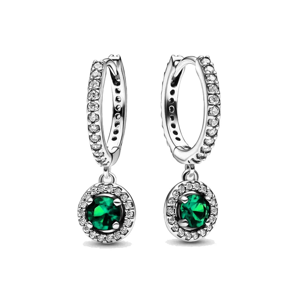 New S925 Silver Colored Zircon Necklace Earrings Suitable for Valentine's Day, Mother's Day, Anniversary Gift DIY Charm Jewelry