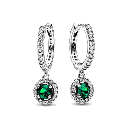 New S925 Silver Colored Zircon Necklace Earrings Suitable for Valentine's Day, Mother's Day, Anniversary Gift DIY Charm Jewelry