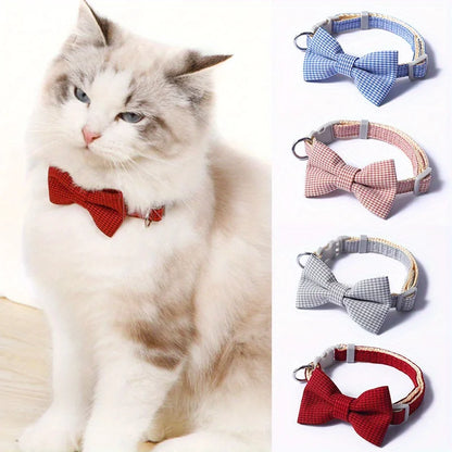 1 Piece, Adjustable Plaid Cat Collar Tie Knot, Perfect for Festive Dressing and Everyday Wear